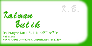 kalman bulik business card